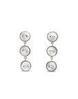 orecchini pendenti argento tre bottoncini madreperla bianca made in italy