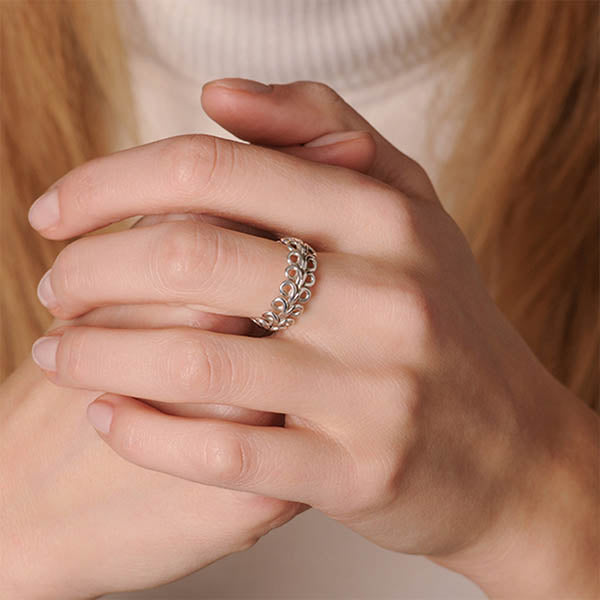 Anello fedina made in italy argento ghirigori