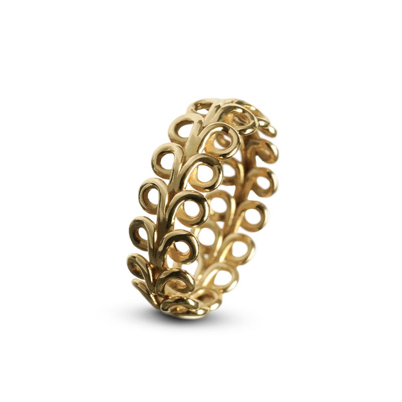 Anello fedina made in italy oro giallo ghirigori