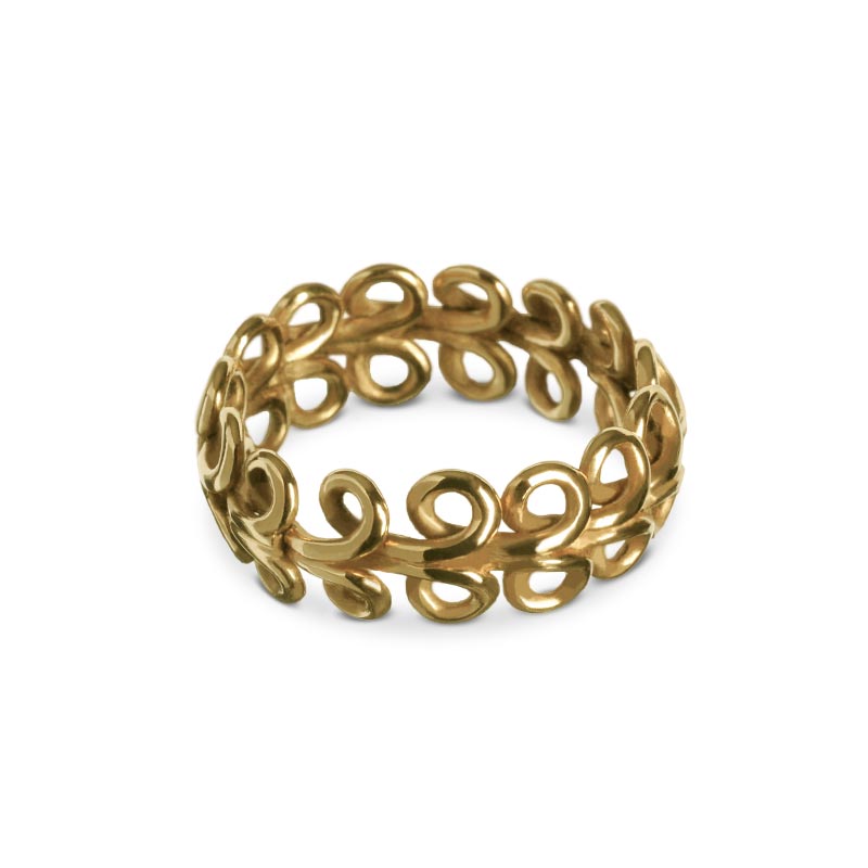 Anello fedina made in italy oro giallo ghirigori