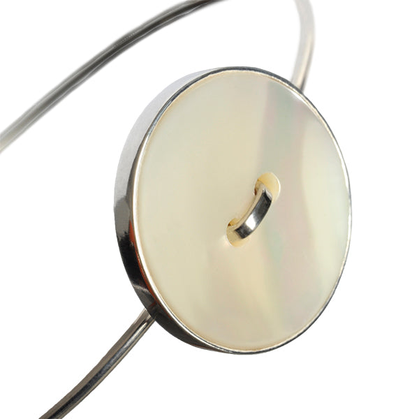 bracciale argento bottone madreperla bianca fatto a mano italia