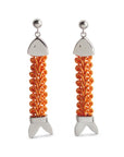 orecchini argento passamaneria nastri pendenti pesci arancione