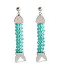 orecchini argento passamaneria nastri pendenti pesci turchese 