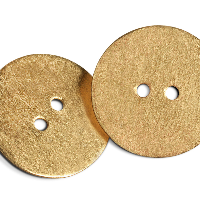 orecchini oro giallo graffiato bottone made in italy