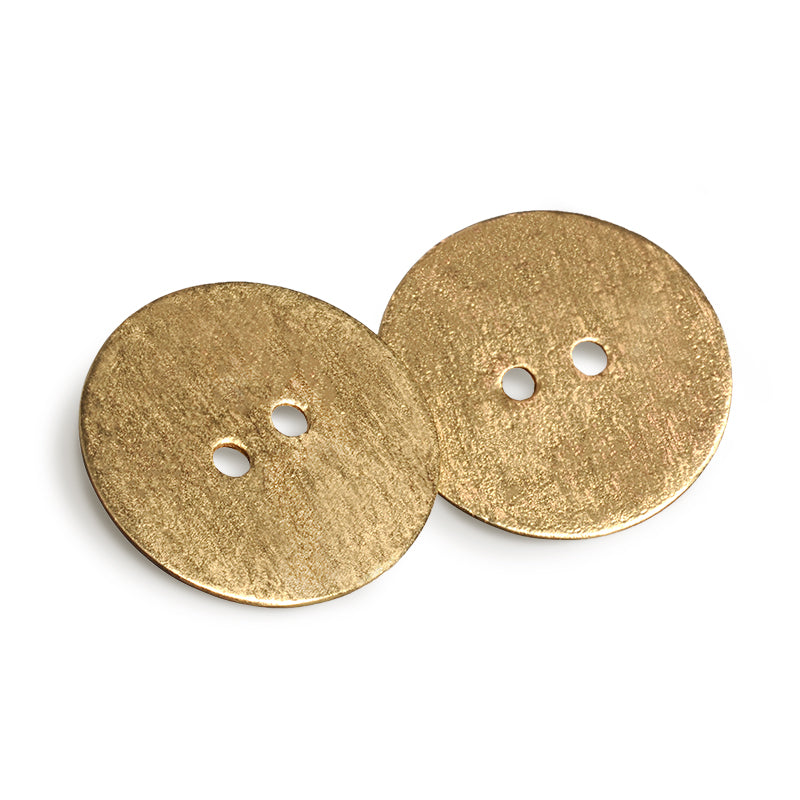 orecchini oro giallo graffiato bottone made in italy